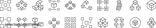 Various Cubes Related Image Collection. Editable Stroke. Perfect for Infographics, Articles, Books, Flyers, Banners