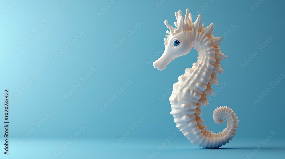 Fototapeta premium Adorable Sea Creature, 3D Rendered Model, Cute Design