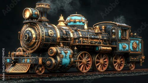 Antique-Style Steam Train, Vintage Engineering Marvel