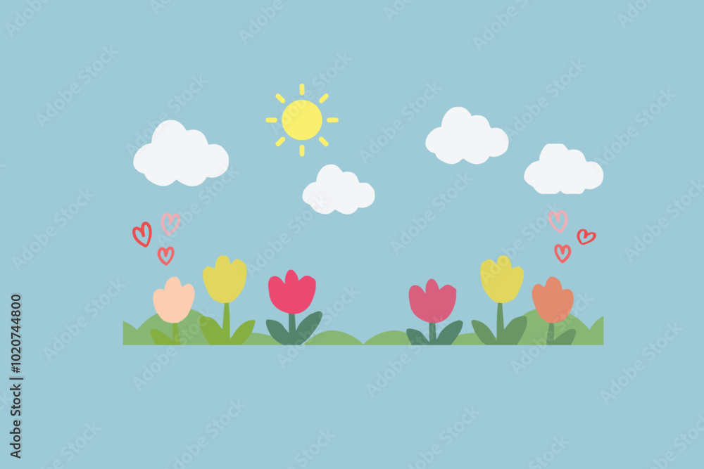 Cute Minimalist flower desktop wallpaper vector illustration Cute Minimalist flower desktop wallpaper vector illustration