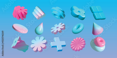 3D elements set in realistic style