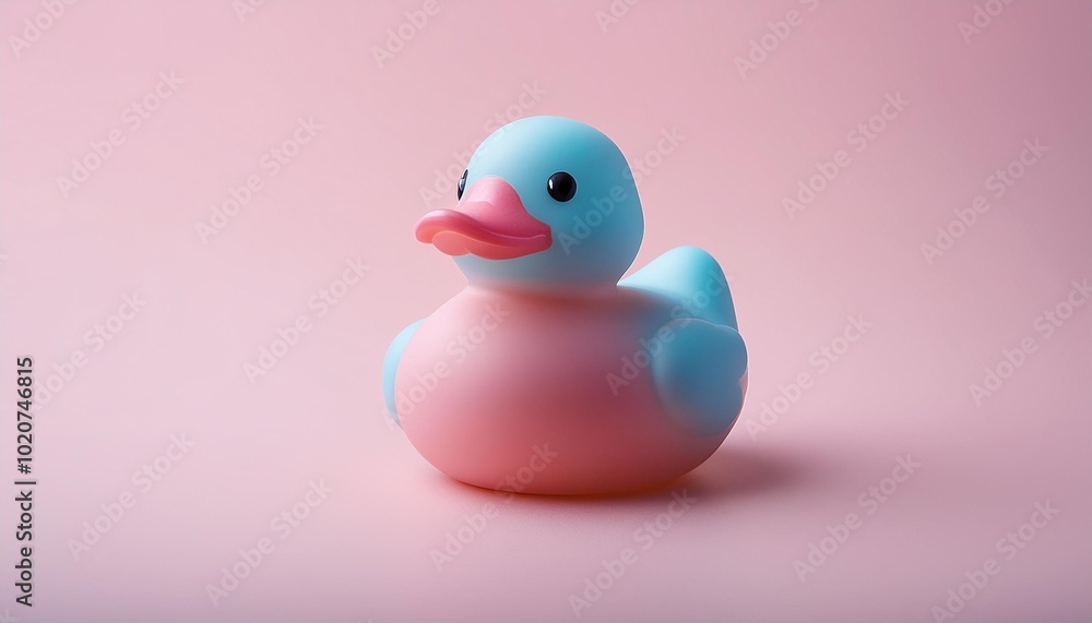 rubber duck in muted pastels kawaii style