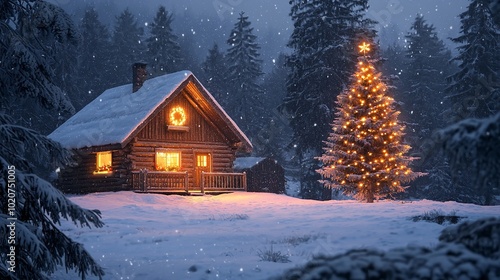 Rustic Cabin with Natural Christmas Decor