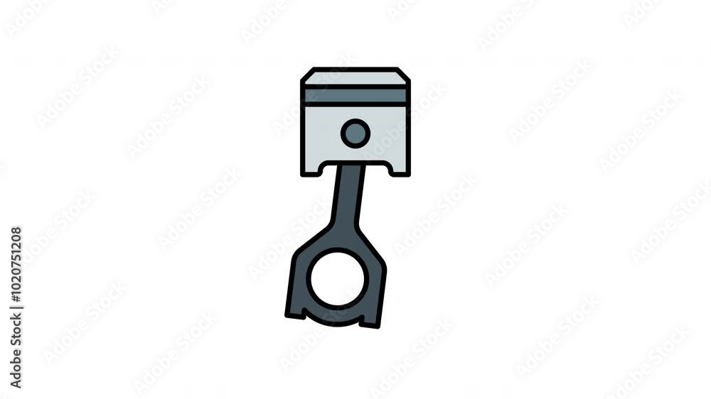 Animated connecting rod, piston, and crankshaft components used in automotive engines. Ideal for mechanical engineering, automotive illustrations, and manufacturing concepts Animated connecting rod, piston, and crankshaft components used in automotive engines. Ideal for mechanical engineering, automotive illustrations, and manufacturing concepts