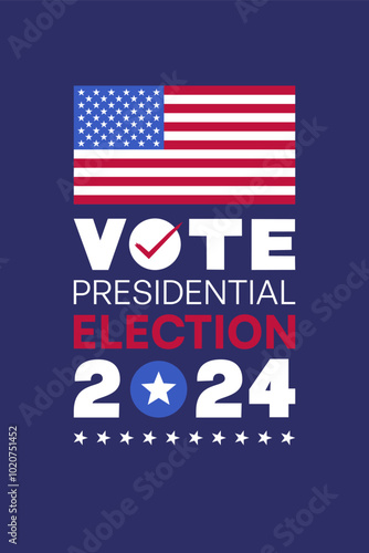 2024 U.S. Presidential Election Voting Campaign with American Flag