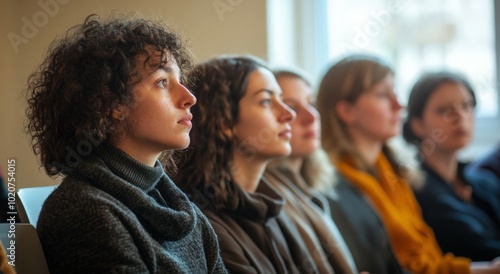 diverse group of students listening attentively