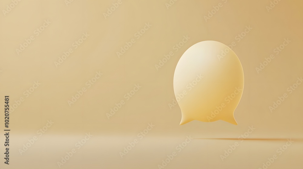 A pale yellow 3D speech bubble against a soft pastel background, featuring a minimalist design with clean lines, subtle shadows, and a modern aesthetic for effective communication. A pale yellow 3D speech bubble against a soft pastel background, featuring a minimalist design with clean lines, subtle shadows, and a modern aesthetic for effective communication.