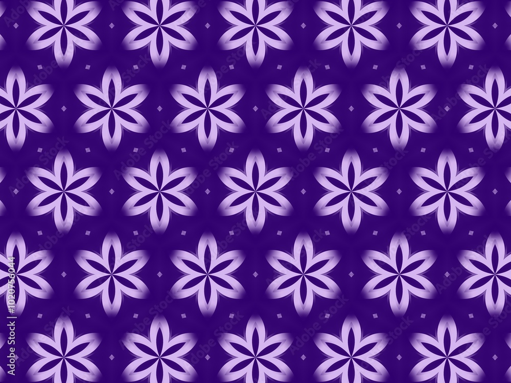 A sophisticated and elegant abstract background with a repeating pattern of purple flowers on a deep purple background. A sophisticated and elegant abstract background with a repeating pattern of purple flowers on a deep purple background.