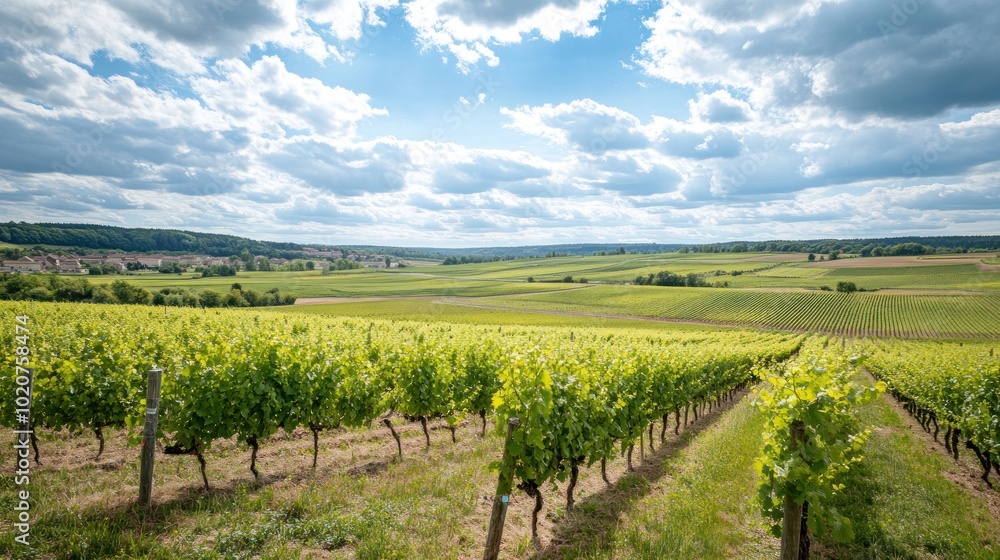 Vineyard Landscape Under a Cloudy Sky Vineyard Landscape Under a Cloudy Sky