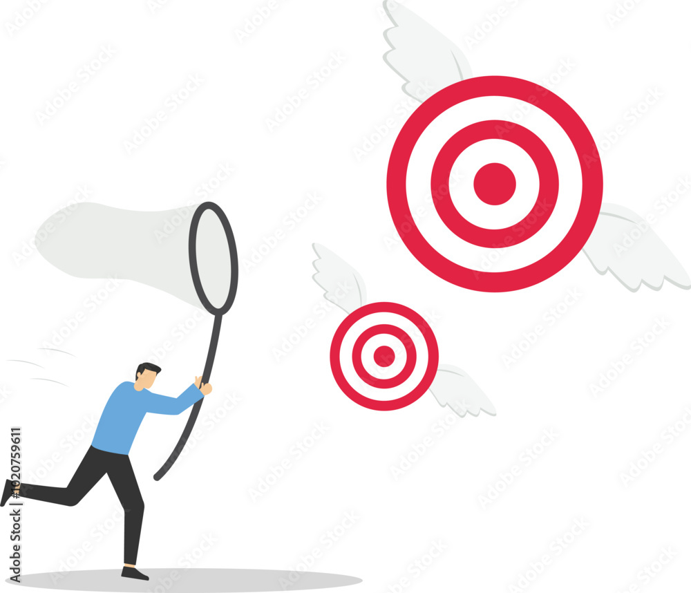 Concept of success. Business man try to catch the goal.
Concept of success. Business man try to catch the goal.
