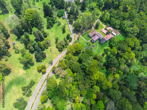 Aerial view of Bali Botanic garden (Kebun raya Eka Karya Bali), Bali, Indonesia photo