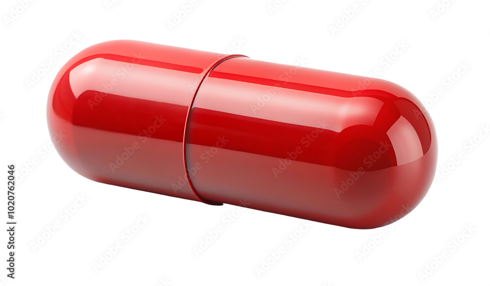 Red capsule isolated on transparent background Red capsule isolated on transparent background