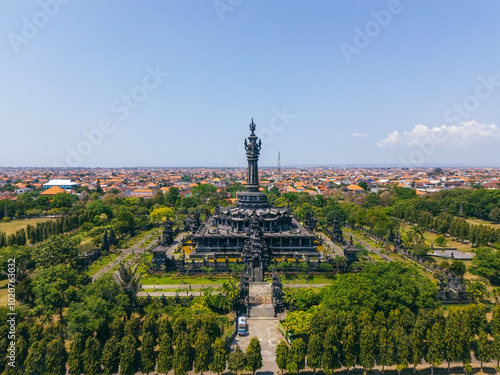 aerial view of Bajra Sandhi Monument, Denpasar, bali, Indonesia