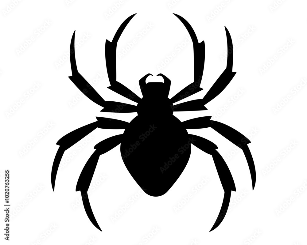Spider black silhouette - vector editable image for logo, pictogram or stencil. Spider, for icon or sign or cutting. Spider black silhouette - vector editable image for logo, pictogram or stencil. Spider, for icon or sign or cutting.