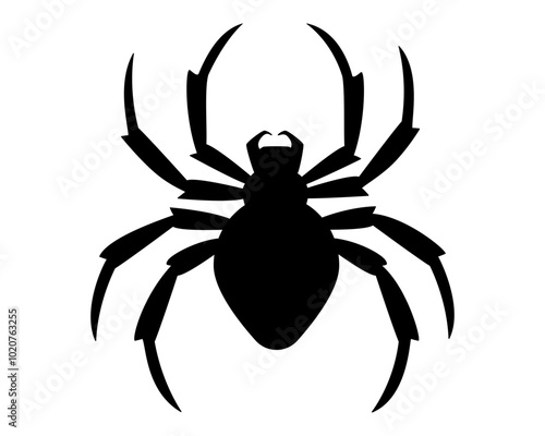 Spider black silhouette - vector editable image for logo, pictogram or stencil. Spider, for icon or sign or cutting.