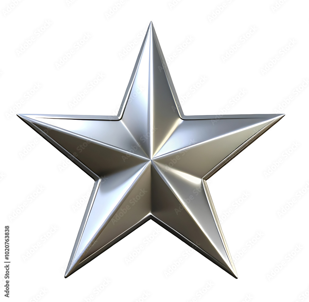Silver star isolated on transparent background Silver star isolated on transparent background