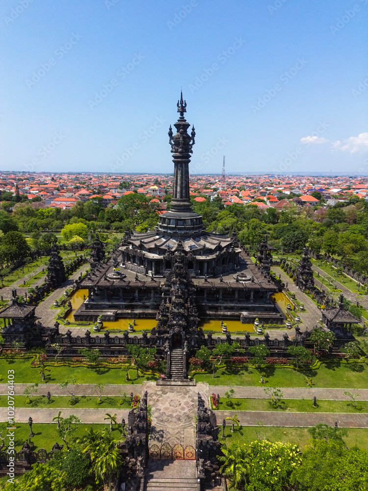 Fototapeta premium aerial view of Bajra Sandhi Monument, Denpasar, bali, Indonesia