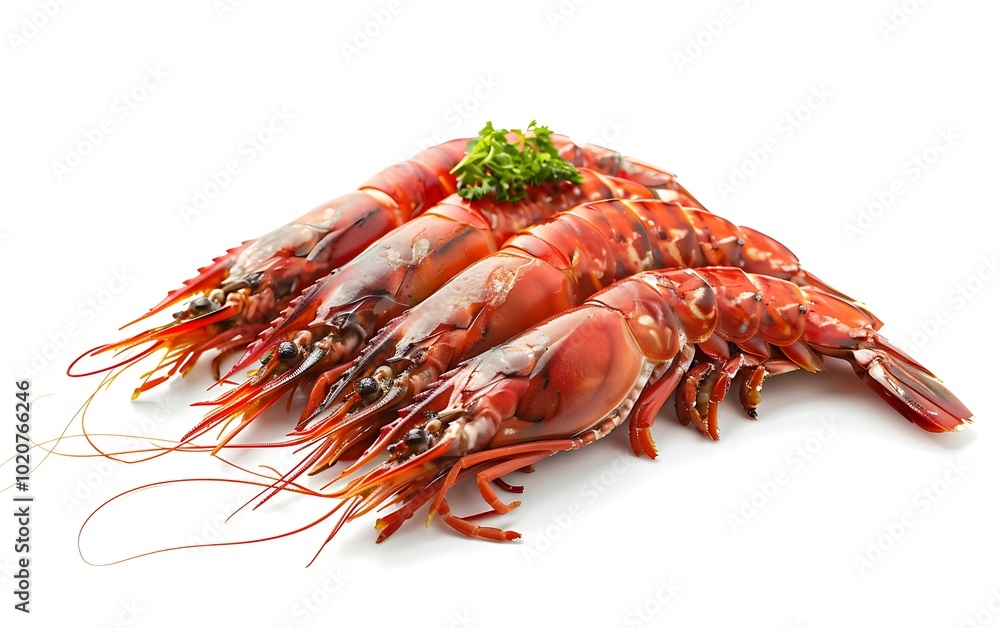 Shrimps isolated on white background. Clipping path included. Shrimps isolated on white background. Clipping path included.