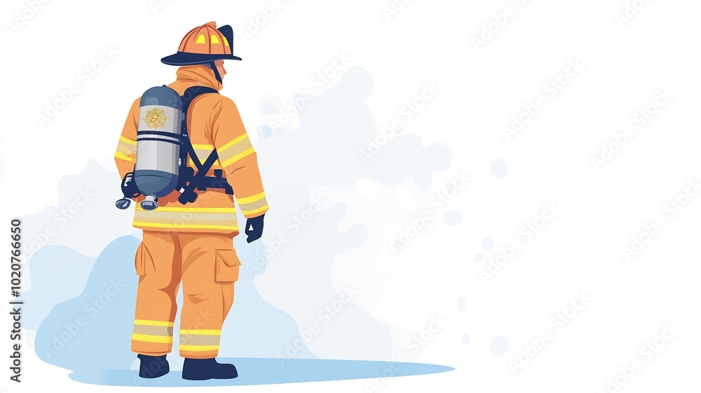 Firefighter Facing the Flames: A Hand-Drawn Illustration of Courage and Duty. AI Generated Firefighter Facing the Flames: A Hand-Drawn Illustration of Courage and Duty. AI Generated
