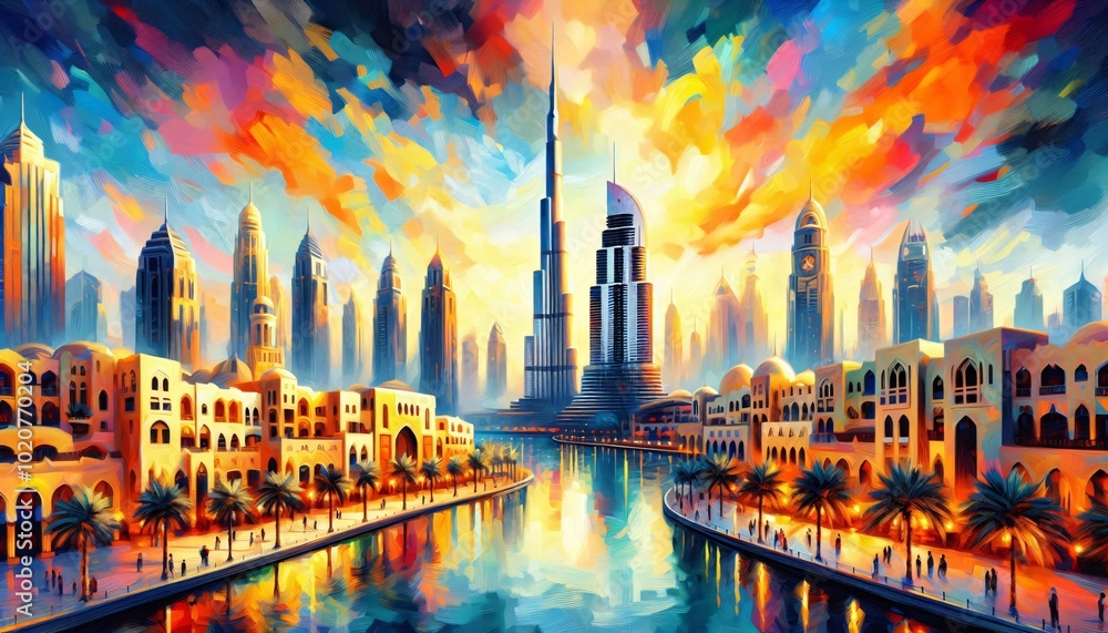Obraz premium acrylic painting in the style of Fauvism. oil painting, artwork on canvas.