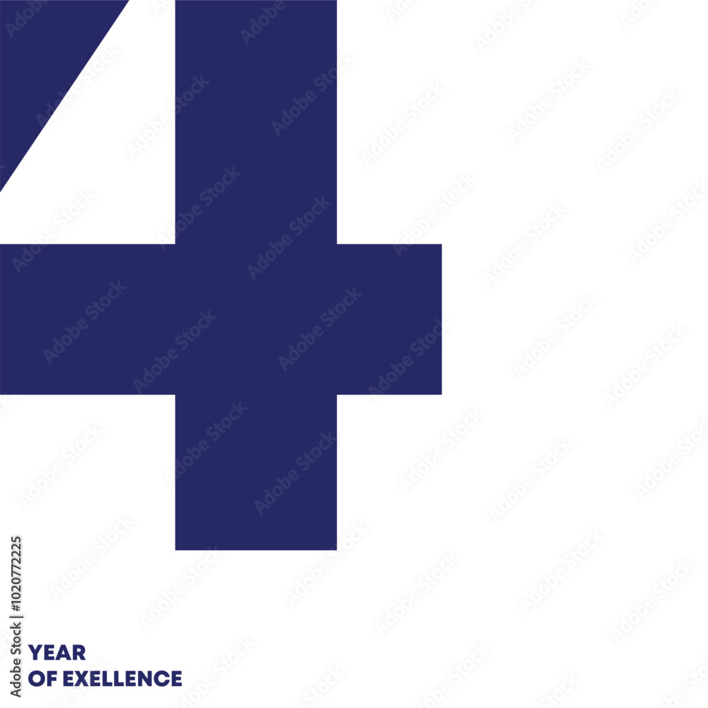4 Year of Excellence Vector Template Design Illustration 4 Year of Excellence Vector Template Design Illustration