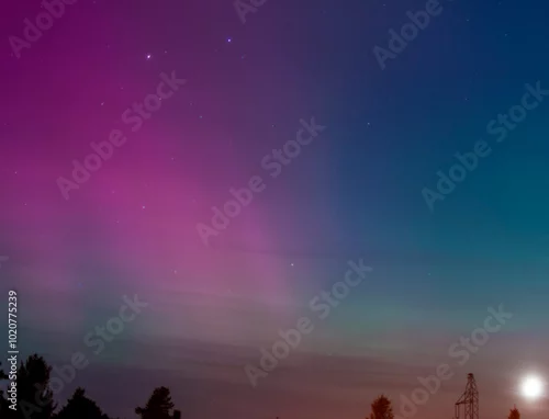 Obraz Zorza polarna na nocnym niebie