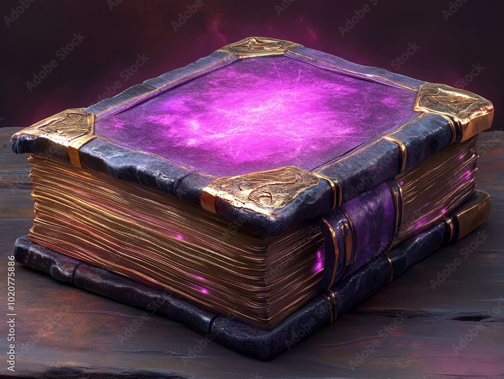 Naklejka premium Mystical, Magical Ancient Tome with Pink Aura