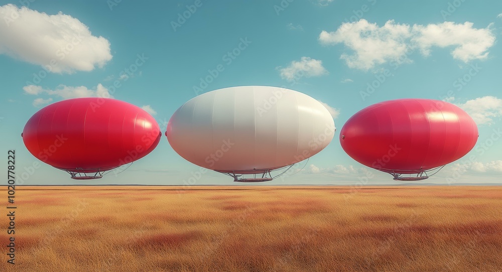 Obraz premium Inflatable Balloons, Airship Adventure, Hot Air Balloon Ride, Outdoor Activities, Recreational Flight, Travel and Leisure