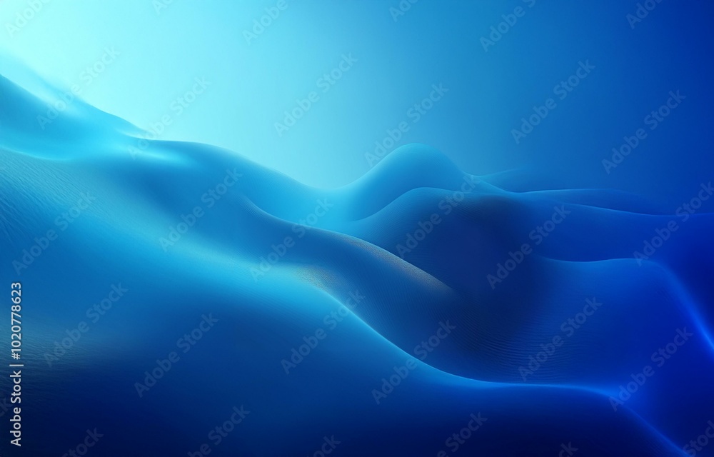 Obraz premium Abstract blue gradient background with wavy lines.