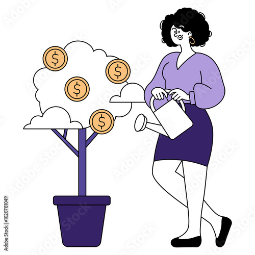 Businesswoman. Flat Vector Illustration