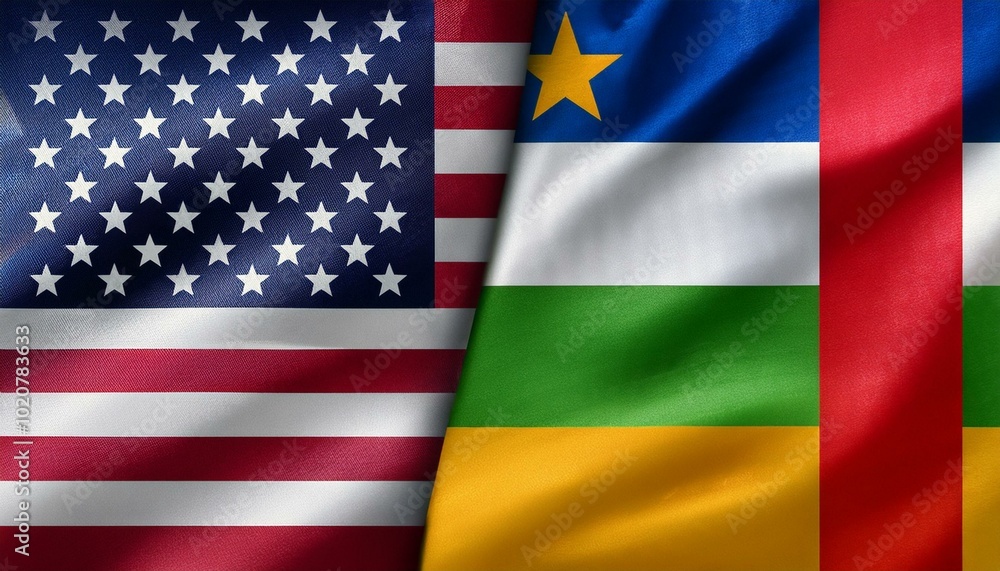 アメリカの国旗と中央アフリカの国旗(America flag & Central African Republic flag.)
アメリカの国旗と中央アフリカの国旗(America flag & Central African Republic flag.)
