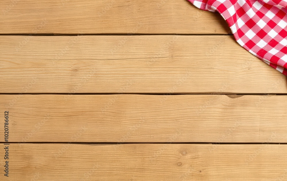 Classic Picnic Table Setup with Checkered Cloth Classic Picnic Table Setup with Checkered Cloth