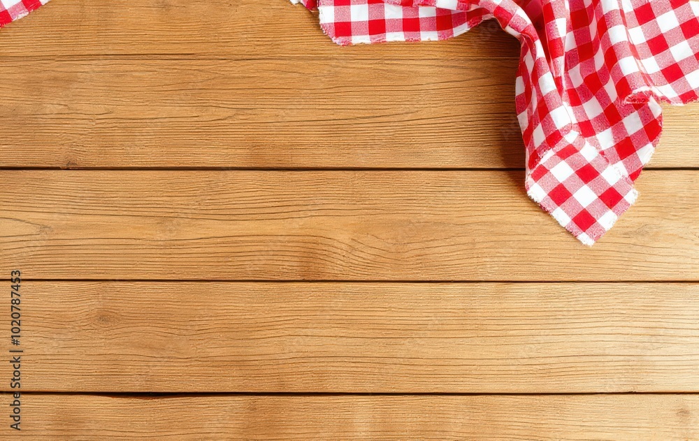 Classic Picnic Table Setup with Checkered Cloth Classic Picnic Table Setup with Checkered Cloth