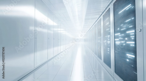 technology of data center infrastructure concept light background