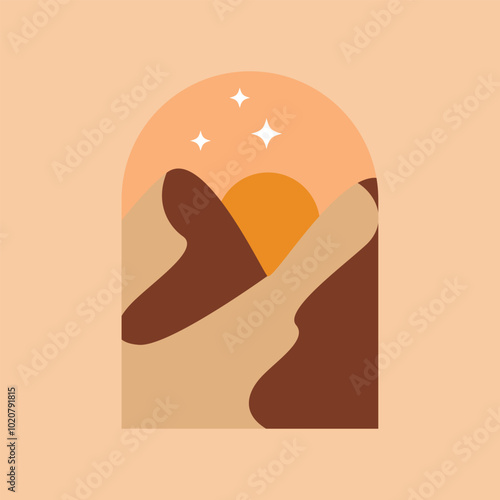 deset,retro, wild, western, outdoor, sky, dune, silhouette, camel, art, banner, design, arab, adventure, sunset, summer, sunrise, desert, cartoon, hot, landscape, travel, illustration, , environment,