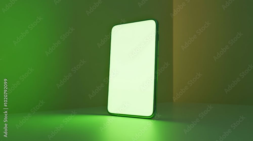 modern green smartphone with blank screen modern green smartphone with blank screen