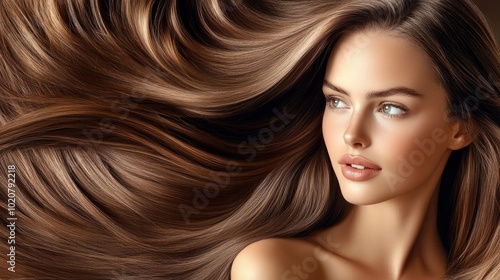 Beautiful Woman With Long Wavy Hair