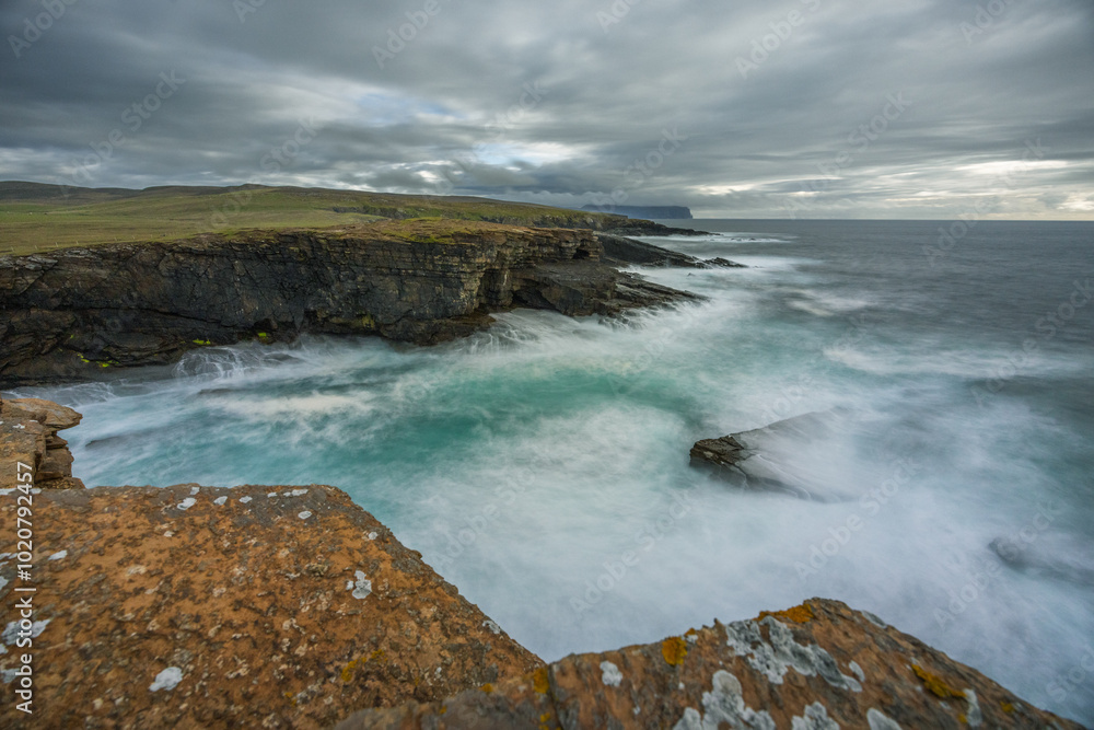 Cliffs at Yesnaby with Hoy on the Horizon, Orkney, Scotland Cliffs at Yesnaby with Hoy on the Horizon, Orkney, Scotland