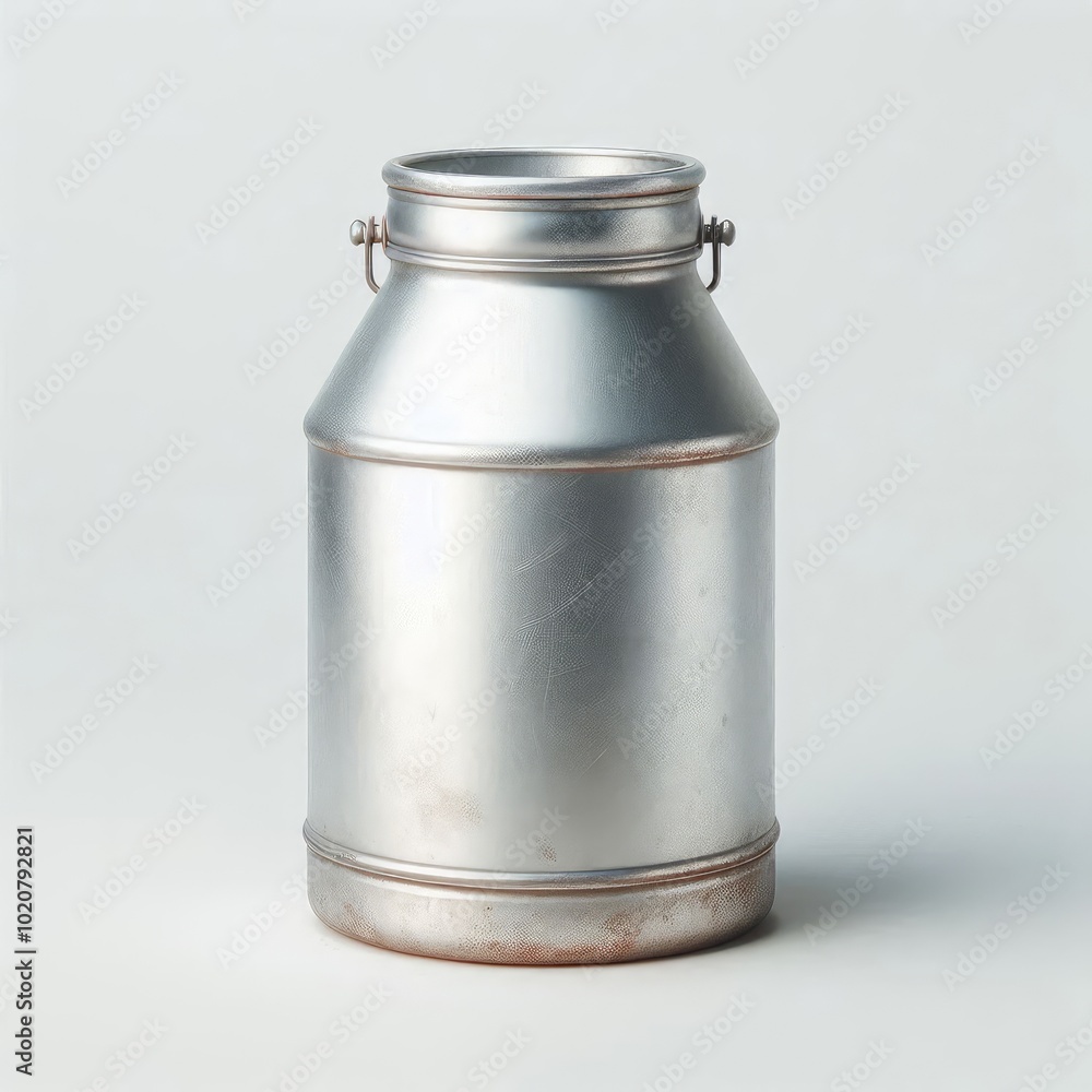 Old aluminium milk can isolated on white background Old aluminium milk can isolated on white background
