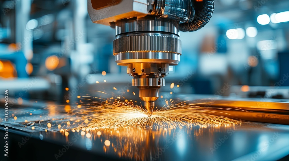 Industrial Laser Cutting Machine with Sparks Industrial Laser Cutting Machine with Sparks