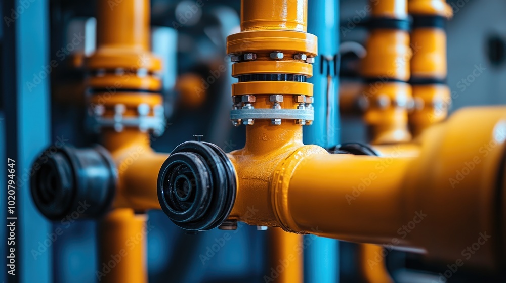 Close up of yellow pipes. Perfect for articles about industrial work or engineering. Close up of yellow pipes. Perfect for articles about industrial work or engineering.