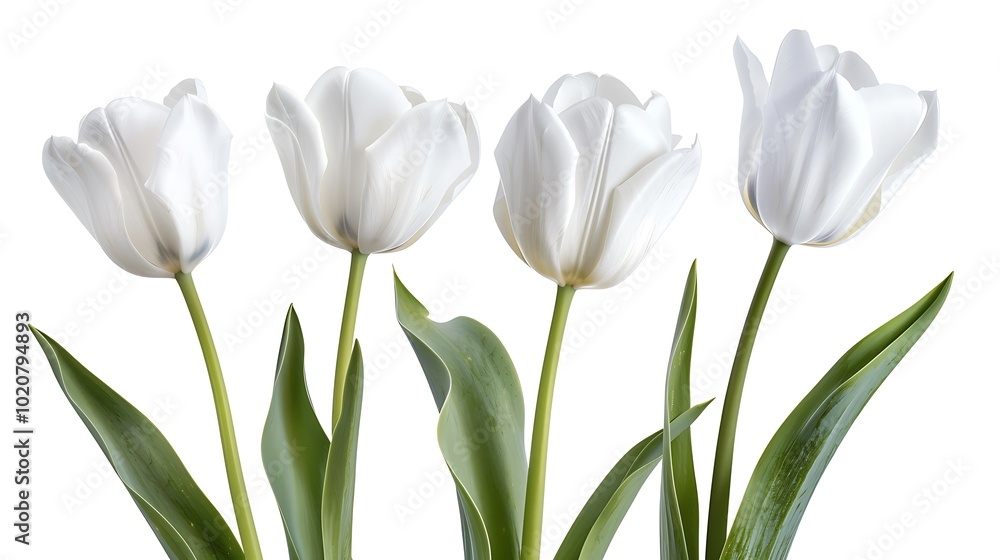 White tulips isolated on white background. Clipping path included. White tulips isolated on white background. Clipping path included.