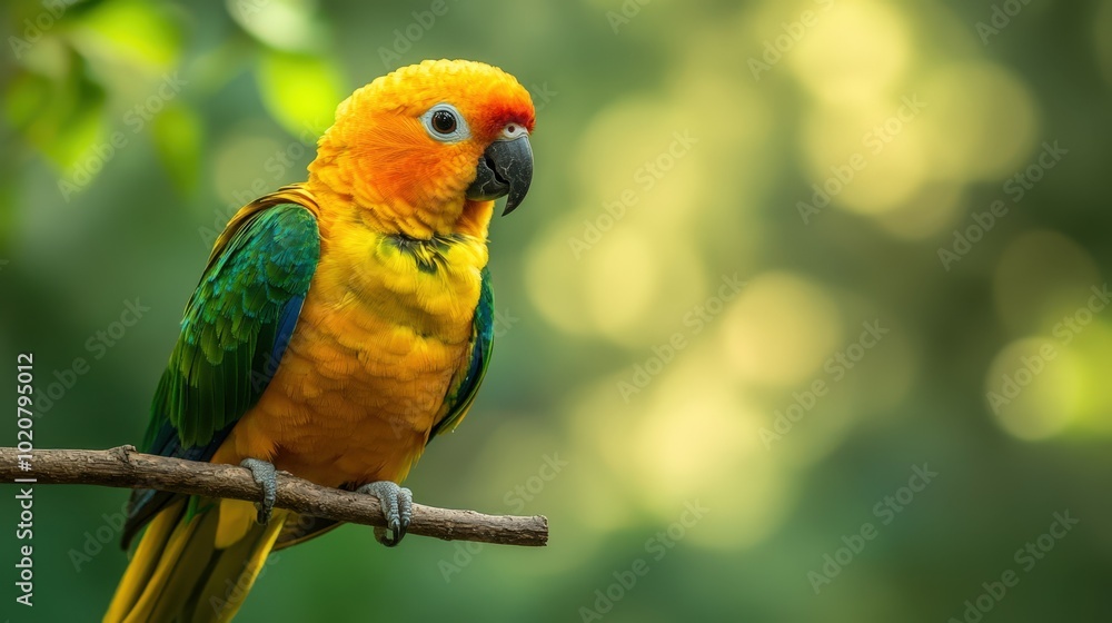Vibrant parrot perched on branch Vibrant parrot perched on branch