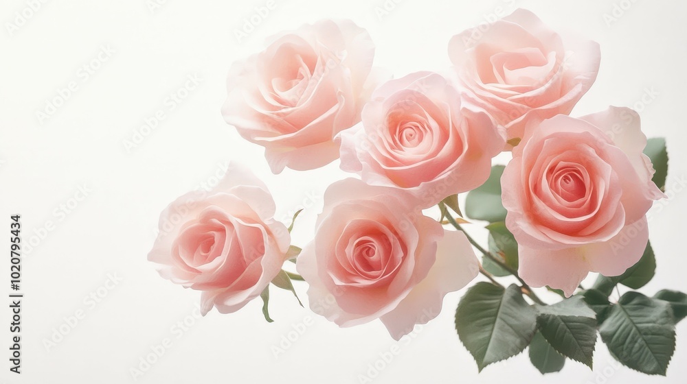 Delicate pink roses in full bloom Delicate pink roses in full bloom