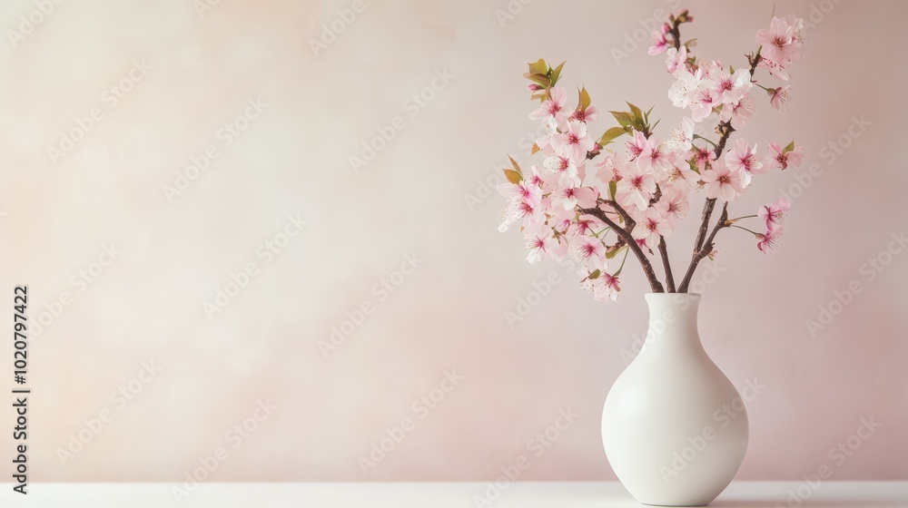 beautiful pink cherry blossoms in white vase beautiful pink cherry blossoms in white vase