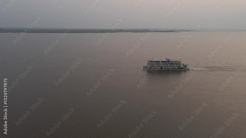 Aerial view of a river crossing the congo basin rainforest in the democratic republic of Congo Aerial view of a river crossing the congo basin rainforest in the democratic republic of Congo