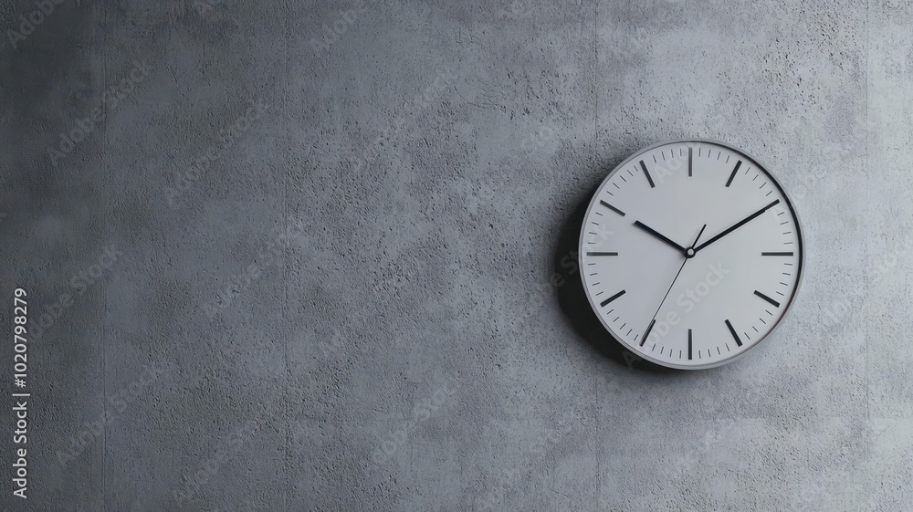 custom made wallpaper toronto digitalMinimalist wall clock on a textured gray background, perfect for time management and modern interior design.