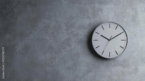 Wallpaper Mural Minimalist wall clock on a textured gray background, perfect for time management and modern interior design. Torontodigital.ca