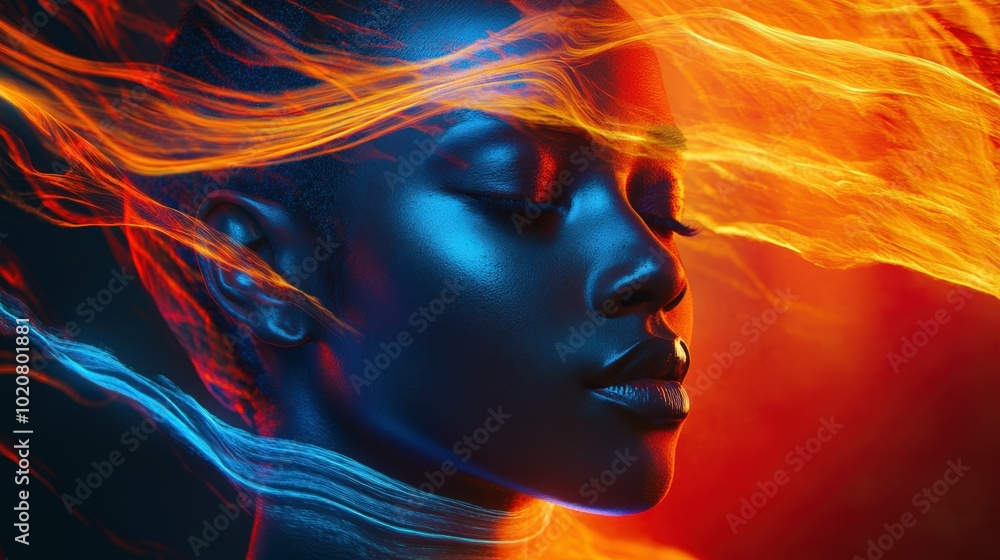 Vibrant abstract portrait of a person Vibrant abstract portrait of a person