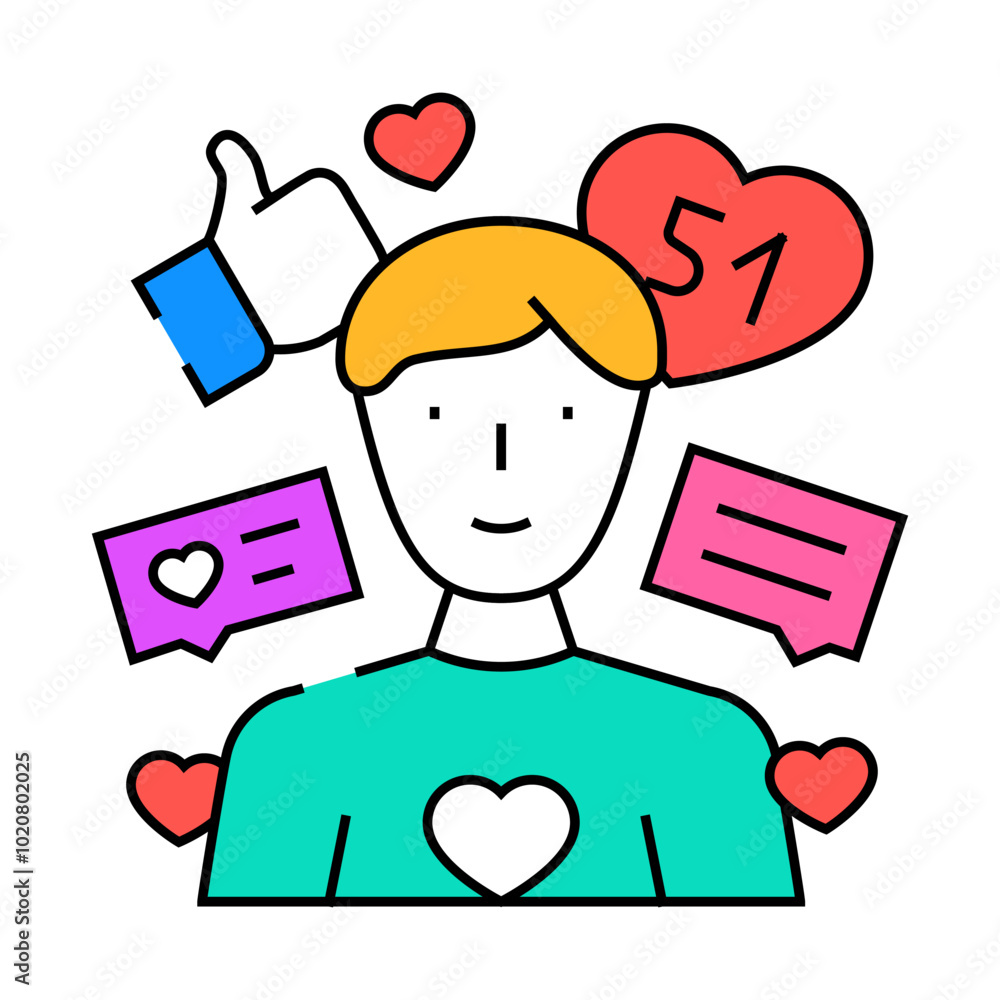 influencer marketing line icon vector. influencer marketing sign. isolated symbol illustration influencer marketing line icon vector. influencer marketing sign. isolated symbol illustration